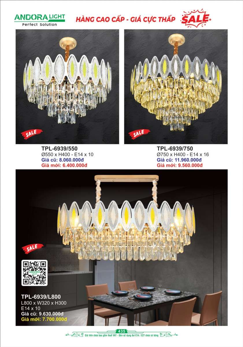 Đèn chùm pha lê Andora Light TPL-6939