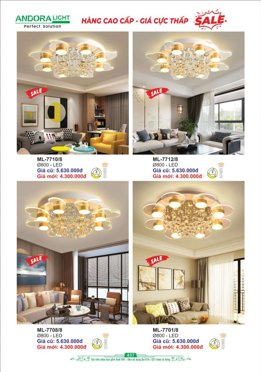 Đèn mâm Andora Light ML-7701, ML-7708, ML-7710, ML-7712