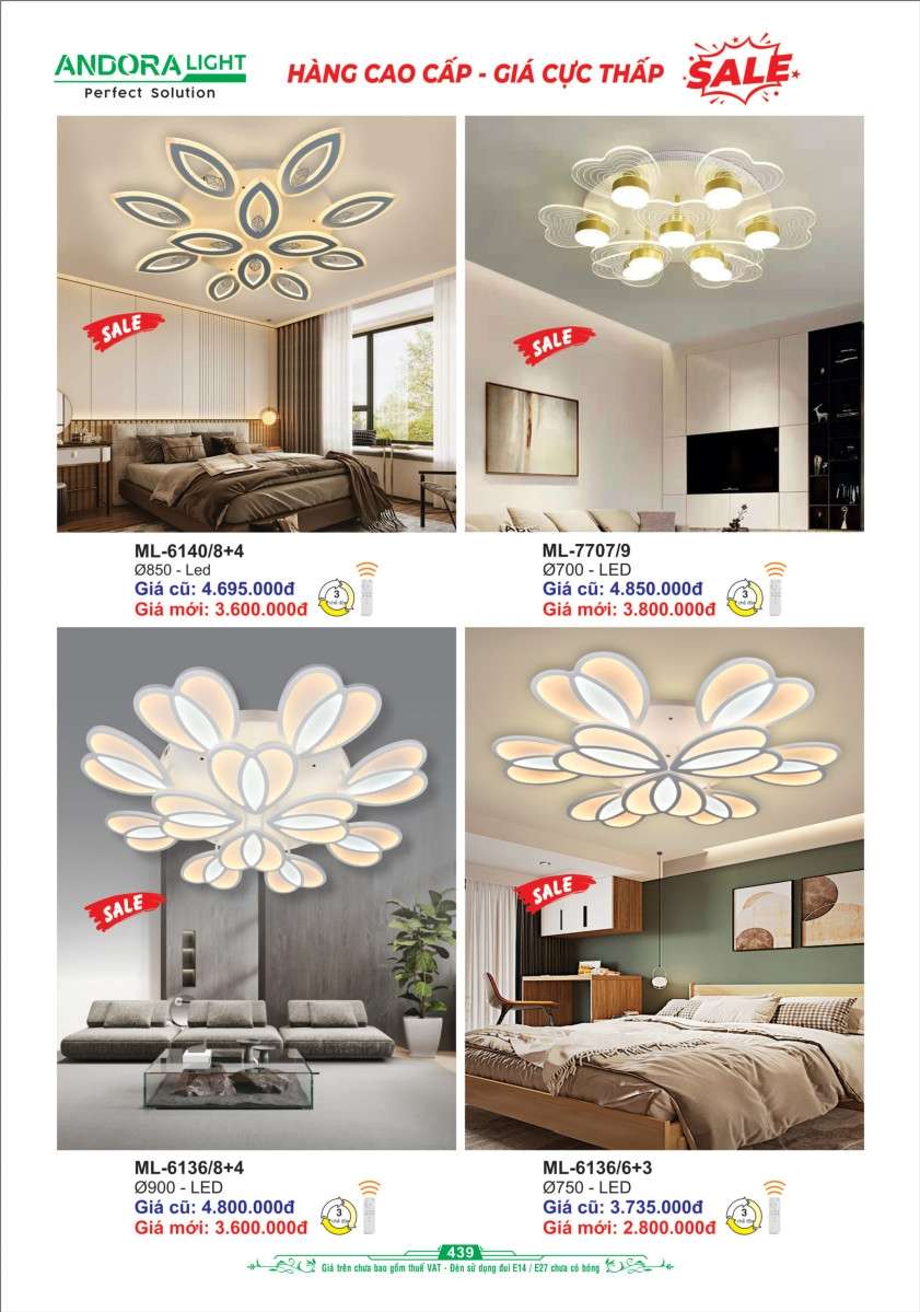 Đèn mâm Andora Light ML-6140, ML-7707, ML-6136