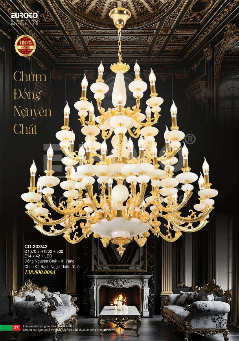 Đèn chùm đồng Euroto CD-333/42