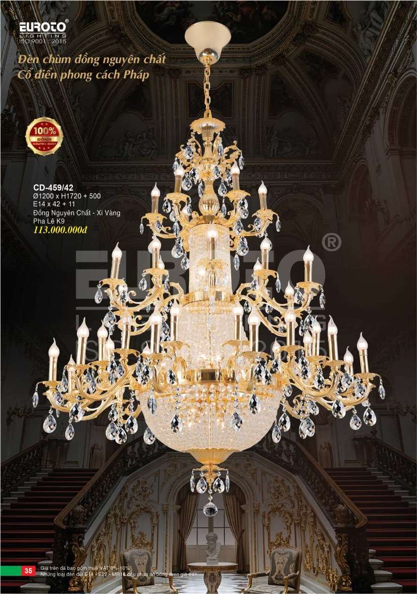 Đèn chùm đồng Euroto CD-459/42