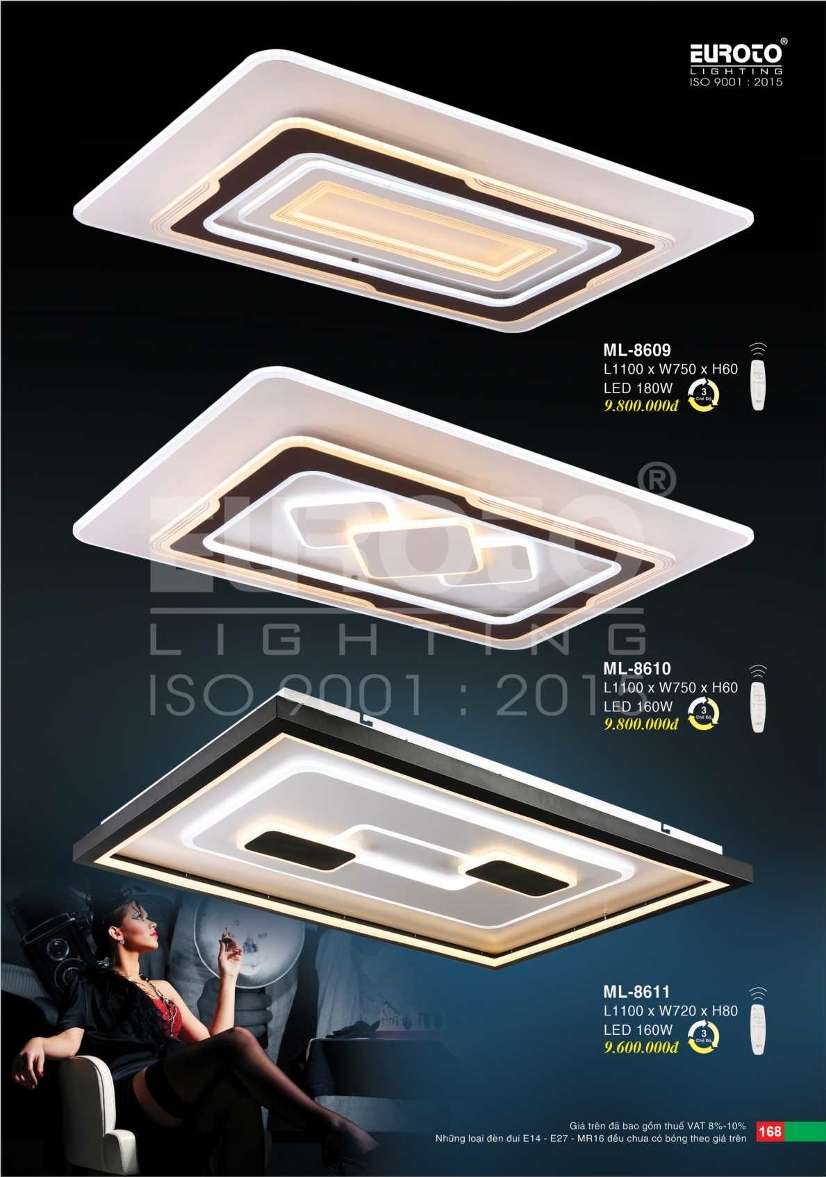 Đèn mâm led Euroto ML-8609, ML-8610, ML-8611