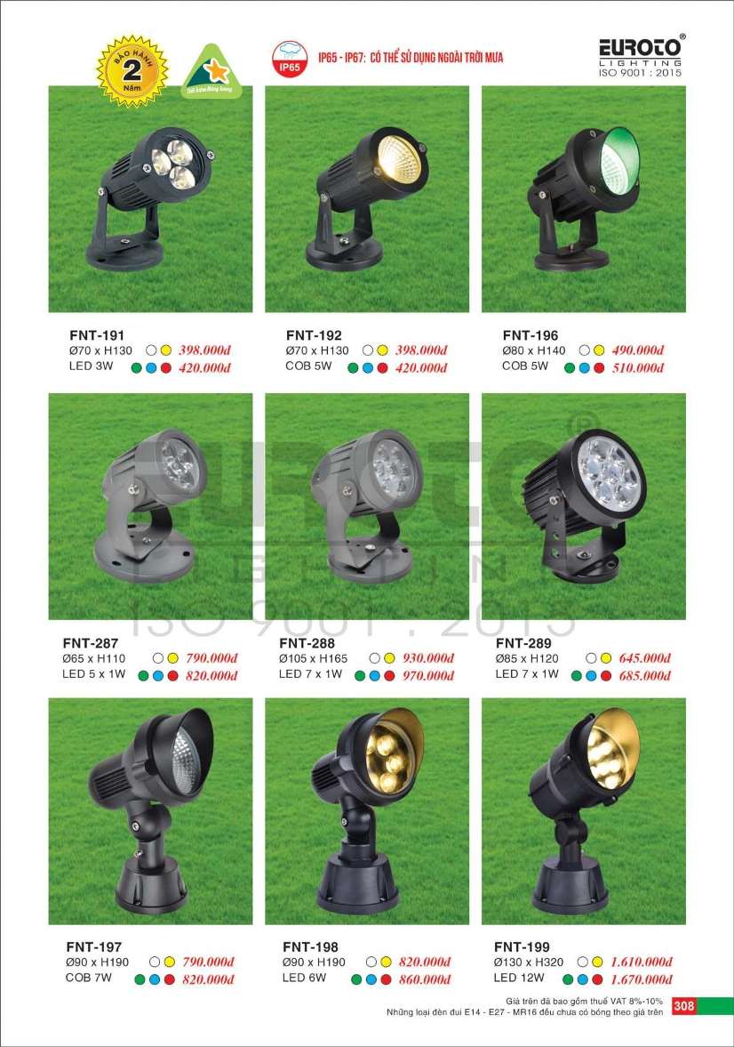 Đèn rọi đế ngồi cảnh quan sân vườn Euroto FNT-191, FNT-192, FNT-196, FNT-197, FNT-198, FNT-199, FNT-287, FNT-288, FNT-289