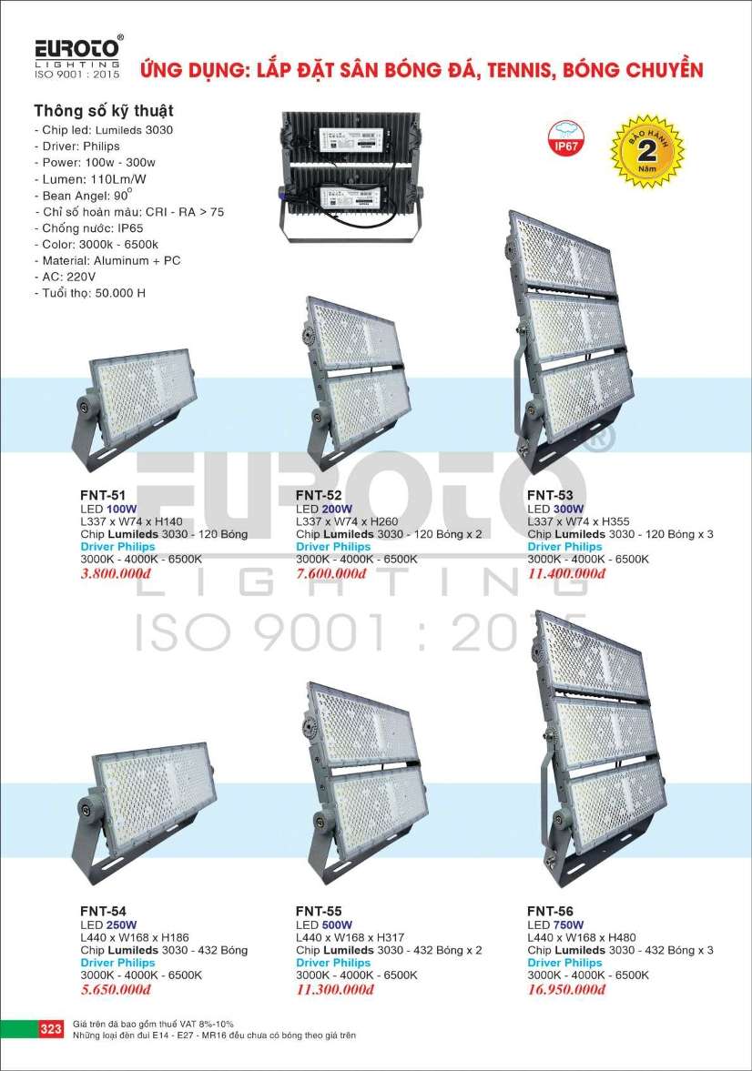 Đèn pha Euroto FNT-51, FNT-52, FNT-53, FNT-54, FNT-55, FNT-56