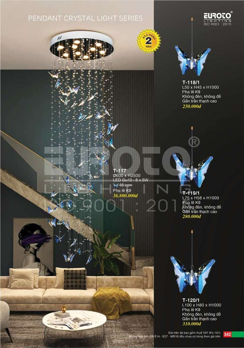 Đèn thả Euroto T-117, T-118/1, T-119/1, T-120/1