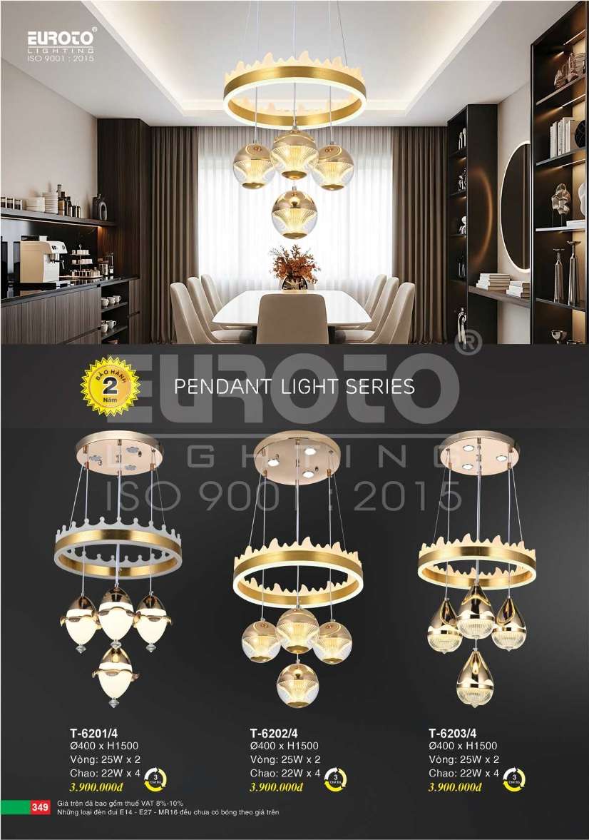 Đèn thả Euroto T-6201/4, T-6202/4, T-6203/4