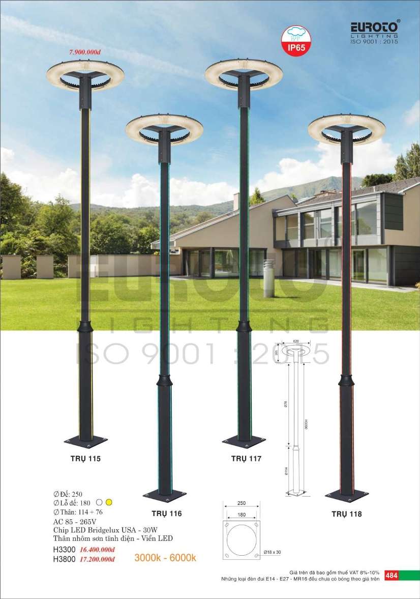 Đèn trụ Euroto Trụ 115, Trụ 116, Trụ 117, Trụ 118