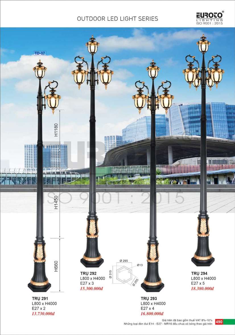 Đèn trụ Euroto Trụ 291, Trụ 292, Trụ 293, Trụ 294