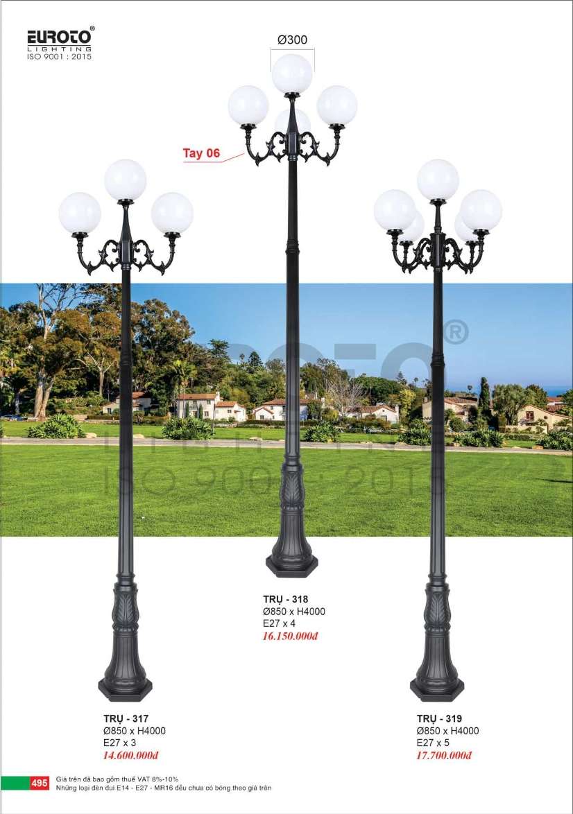 Đèn trụ Euroto Trụ 317, Trụ 318, Trụ 319
