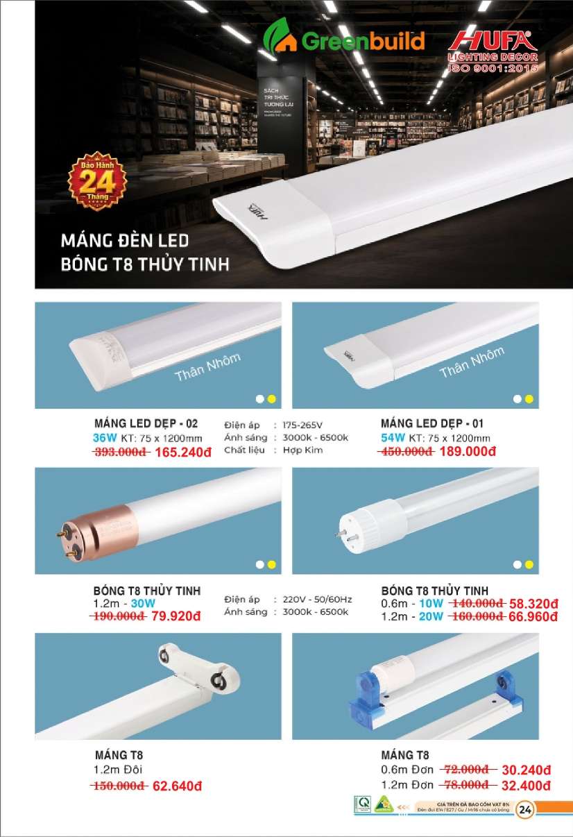 Hufa MÁNG LED DẸP - 01, MÁNG LED DẸP - 02