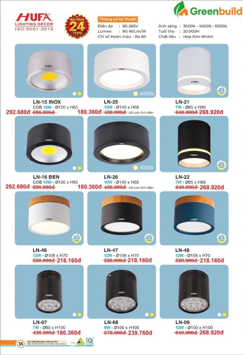 Hufa LN-07, LN-08, LN-09, LN-15, LN-16, LN-21, LN-22, LN-25, LN-26, LN-46, LN-47, LN-48