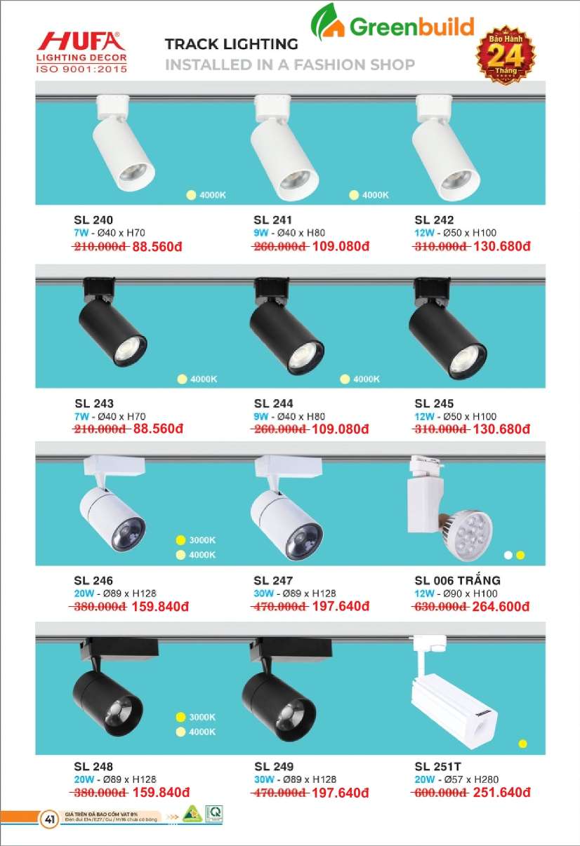 Hufa SL 240, SL 241, SL 242, SL 243, SL 244, SL 245, SL 246, SL 247, SL 248, SL 249, SL 251T, SL 006