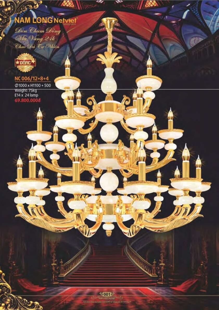 Đèn chùm đồng Nam Long Netviet NC 006/12+8+4