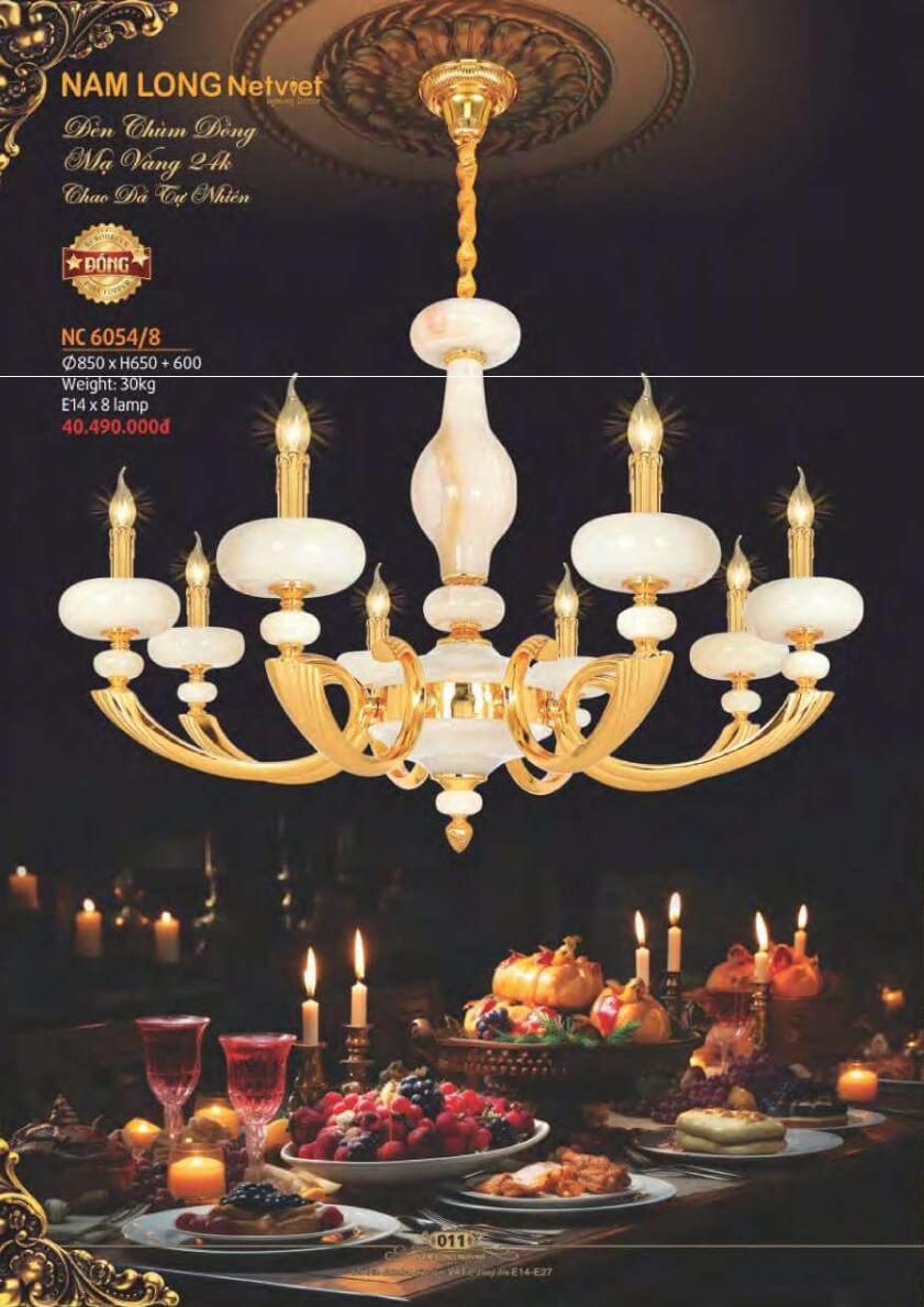Đèn chùm đồng Nam Long Netviet NC 6054/8