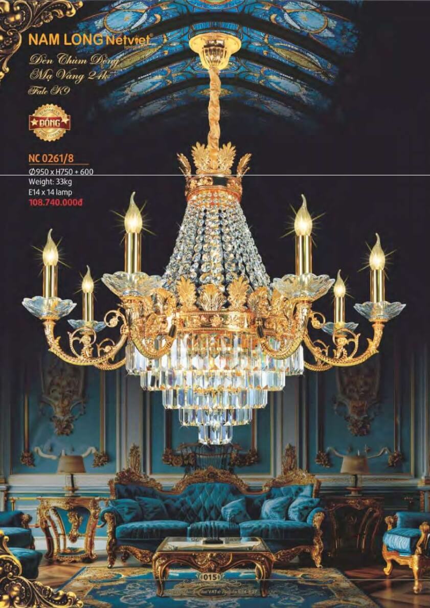 Đèn chùm đồng Nam Long Netviet NC 0261/8
