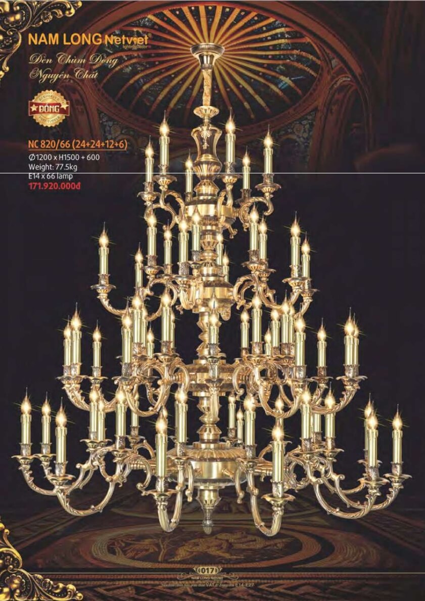 Đèn chùm đồng Nam Long Netviet NC 820/66
