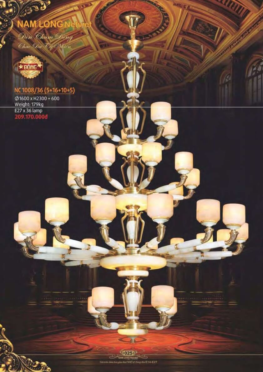 Đèn chùm đồng Nam Long Netviet NC 1008/36