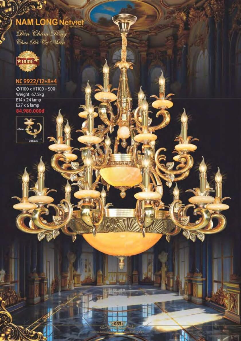 Đèn chùm đồng Nam Long Netviet NC 9922/12+8+4