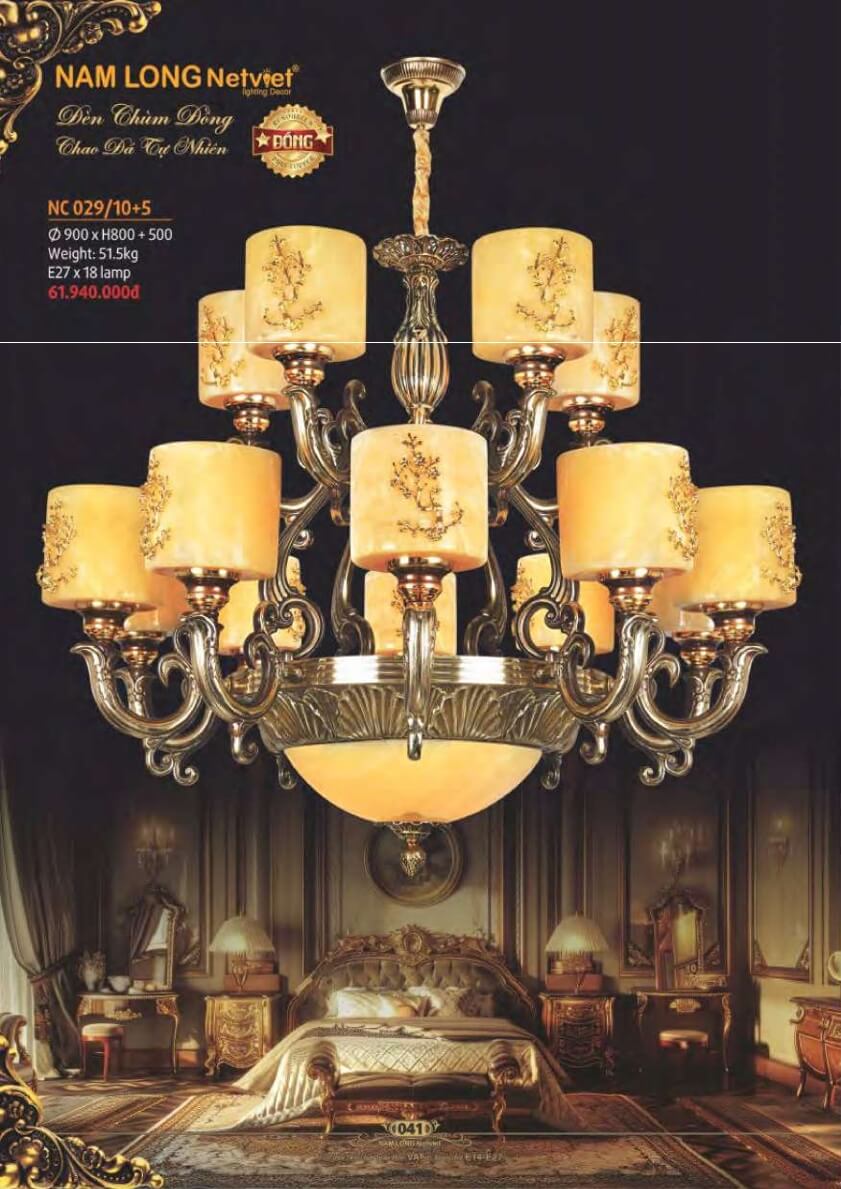 Đèn chùm đồng Nam Long Netviet NC 029/10+5