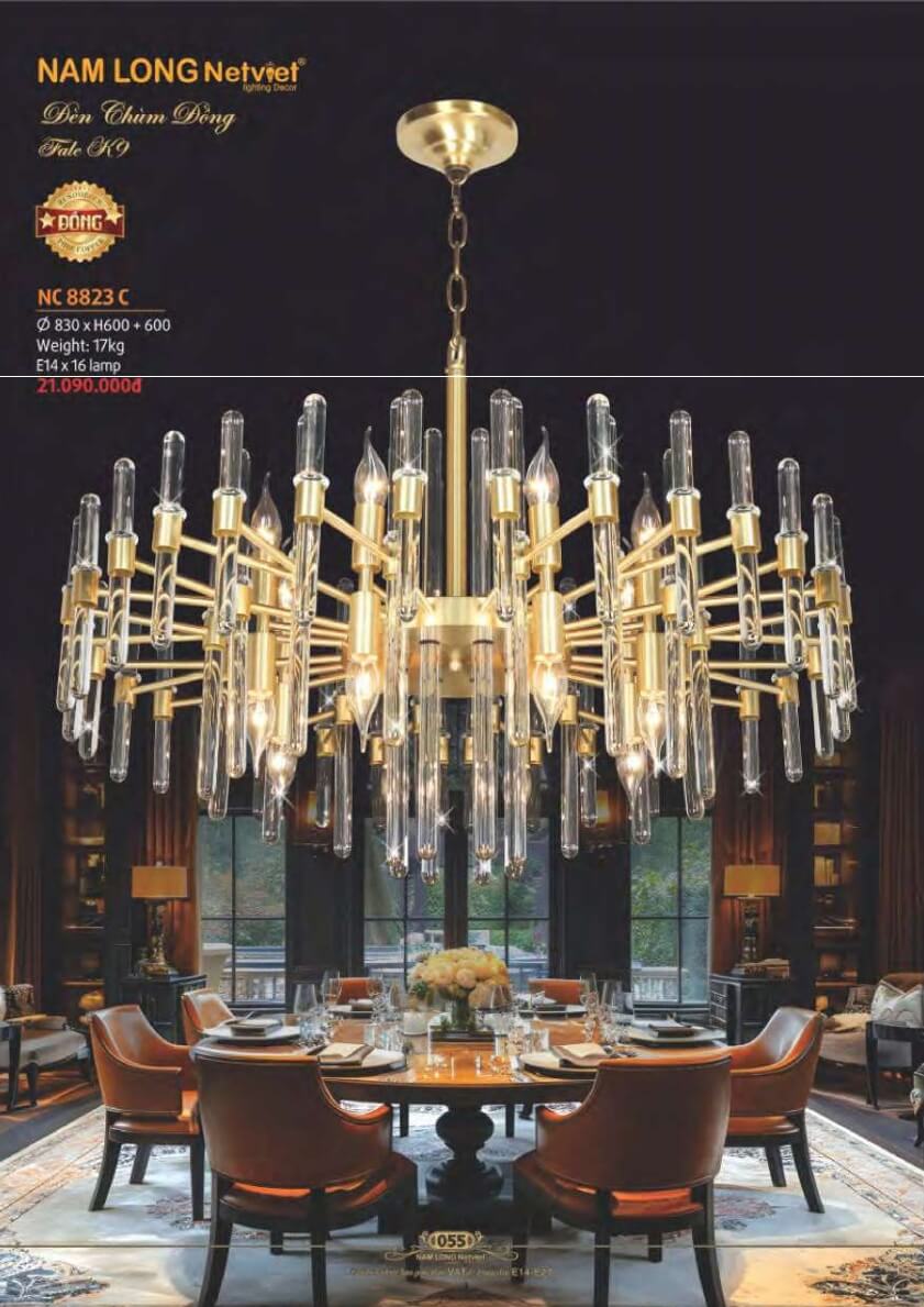 Đèn chùm đồng Nam Long Netviet NC 8823C