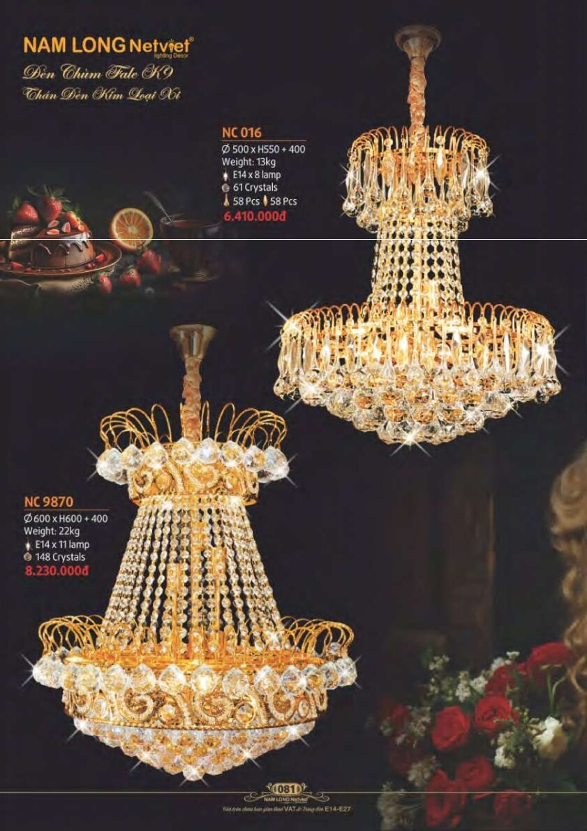 Đèn chùm Nam Long Netviet NC 016, NC 9870