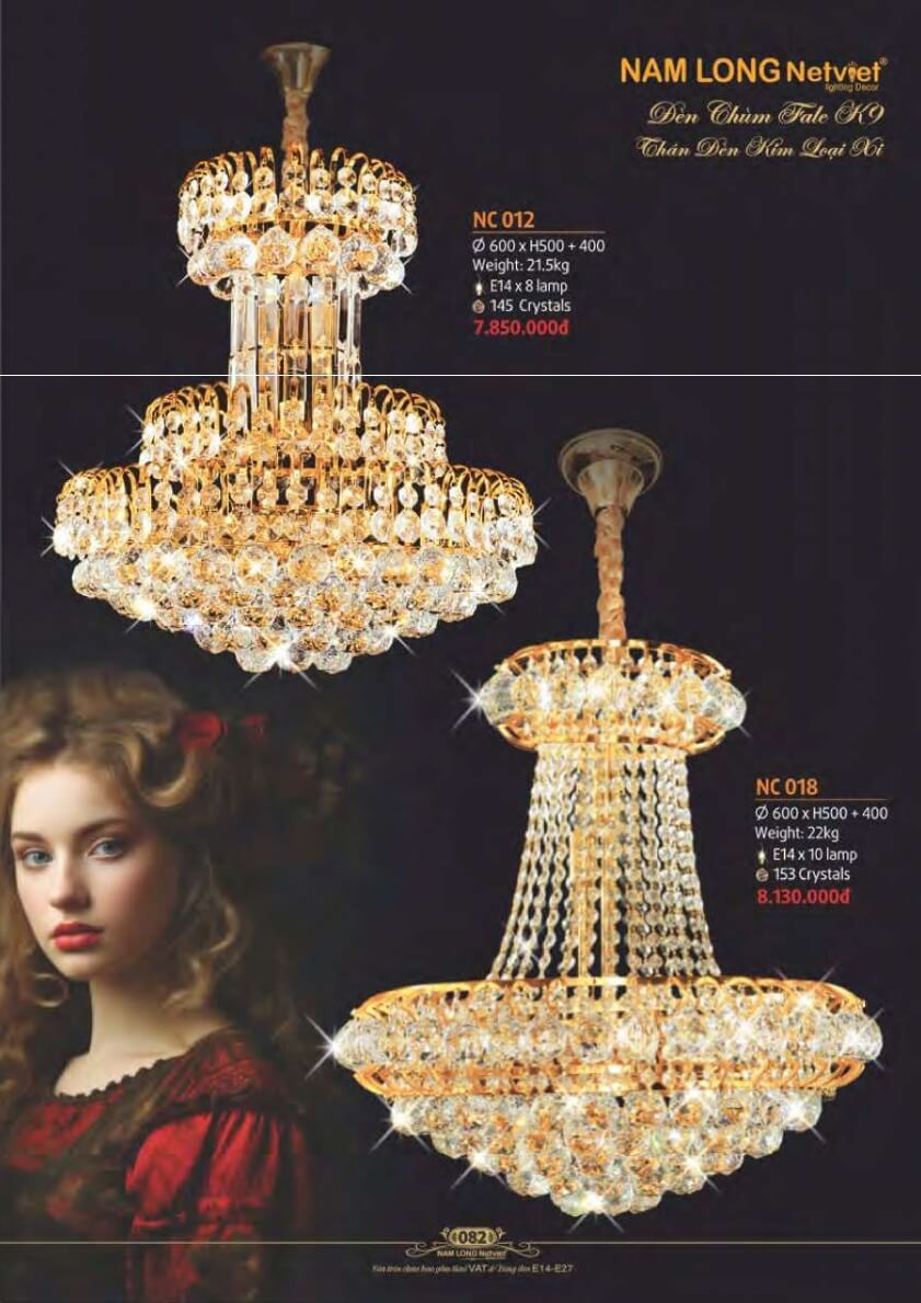 Đèn chùm Nam Long Netviet NC 012, NC 018