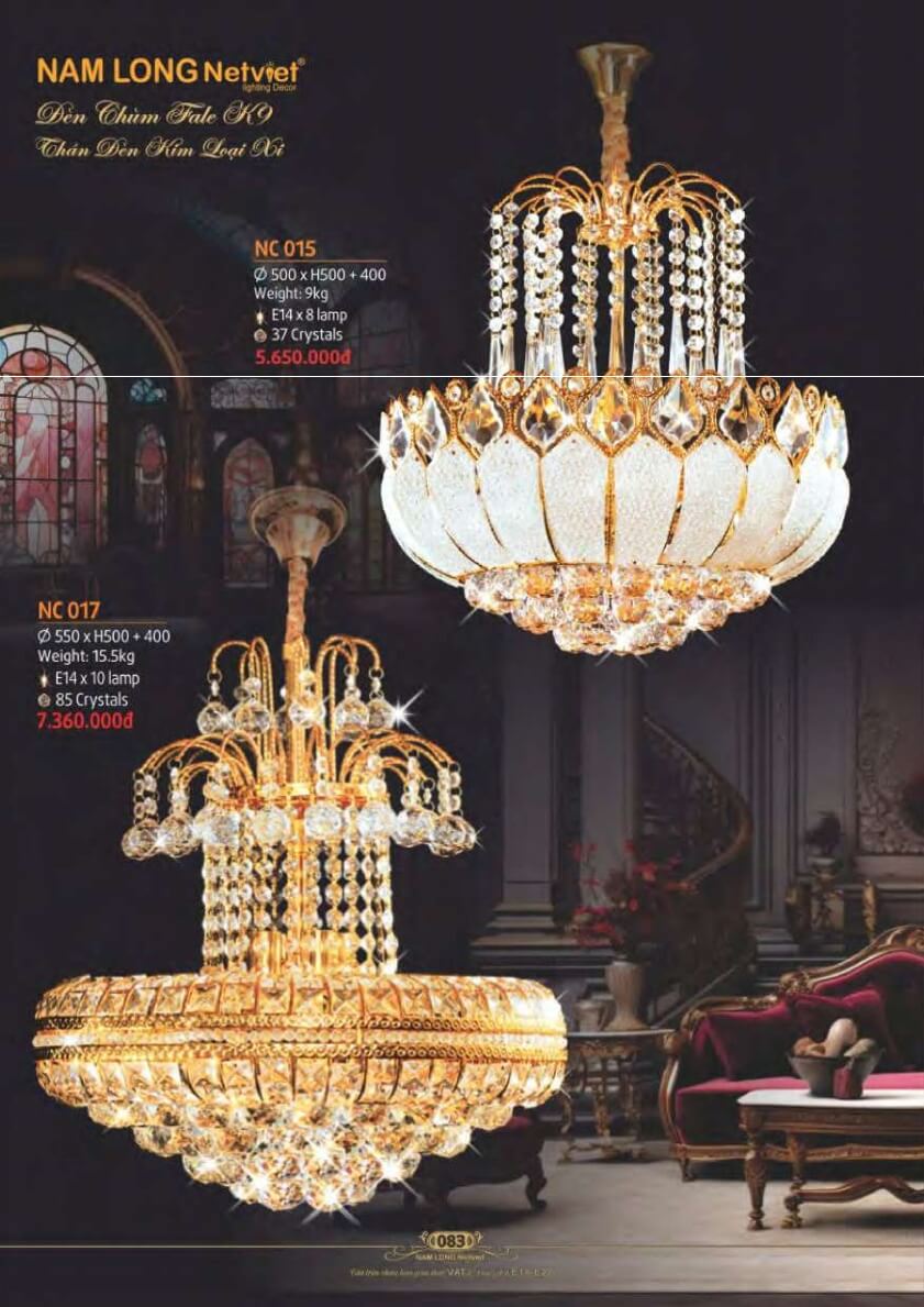 Đèn chùm Nam Long Netviet NC 015, NC 017