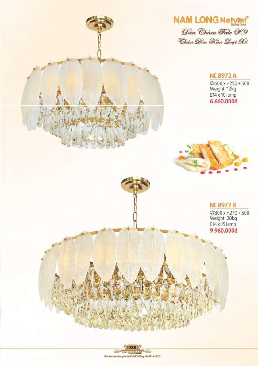 Đèn chùm Nam Long Netviet NC 8972A, NC 8972B