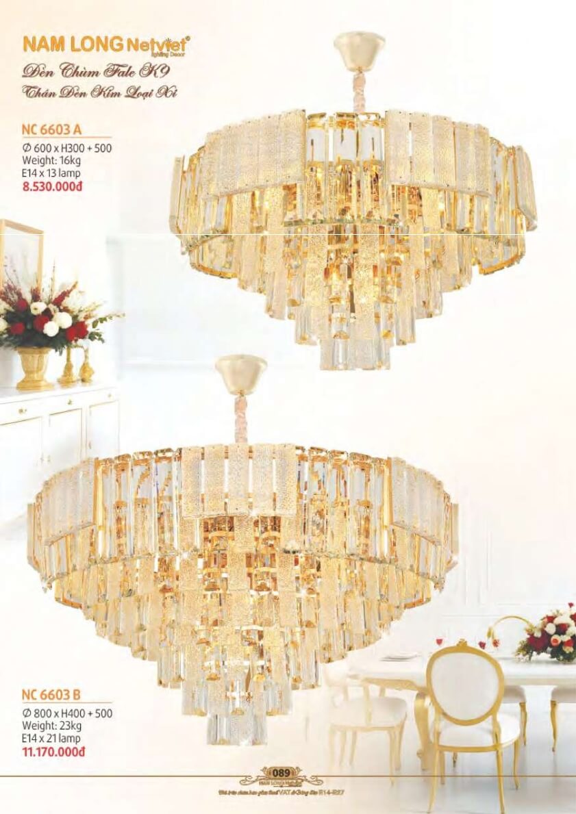 Đèn chùm Nam Long Netviet NC 6603A, NC 6603B