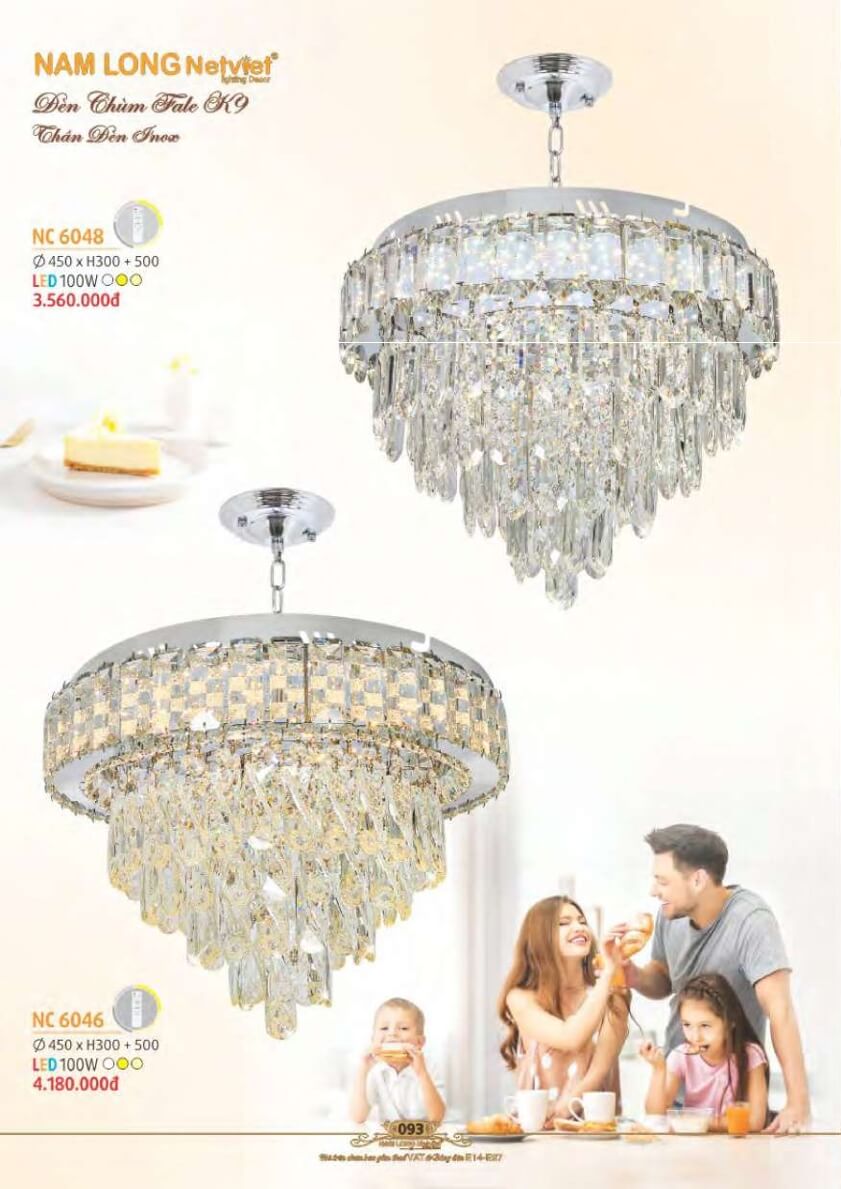 Đèn chùm Nam Long Netviet NC 6048, NC 6046