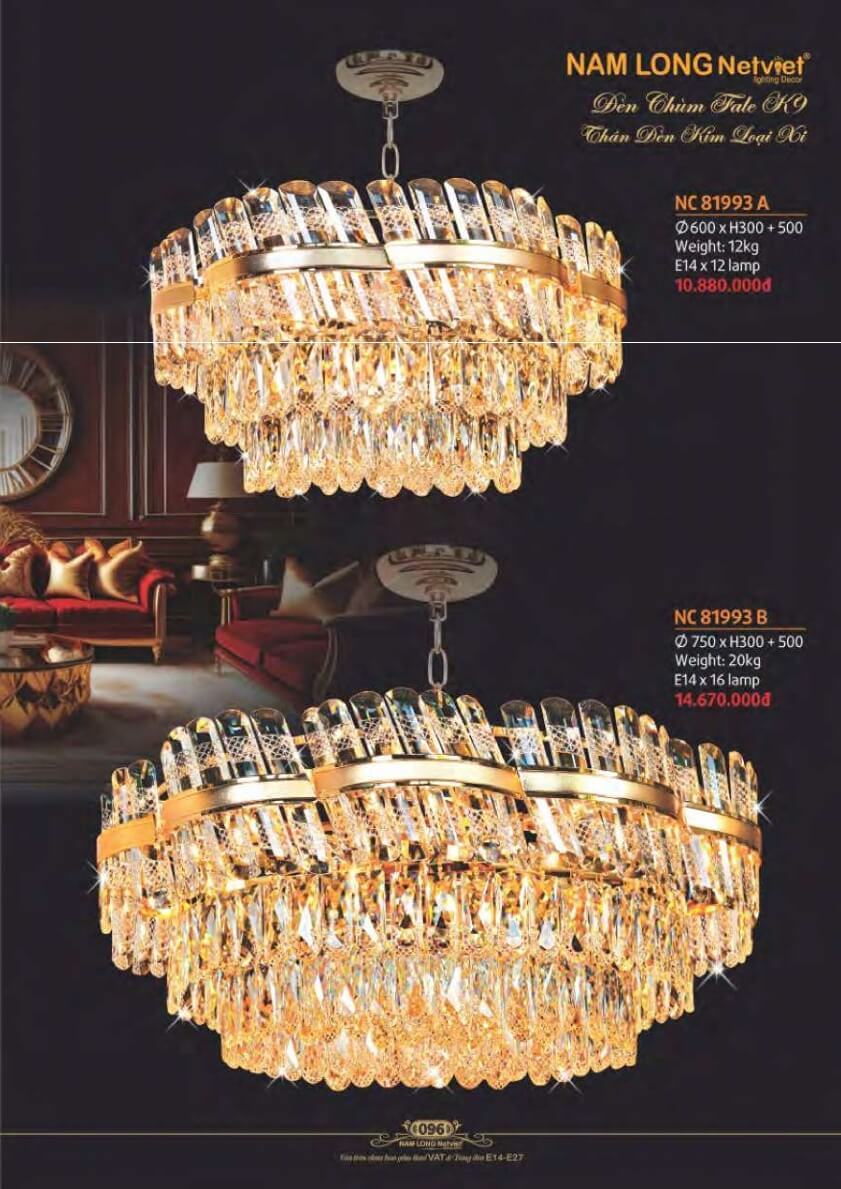 Đèn chùm Nam Long Netviet NC 81993A, NC 81993B