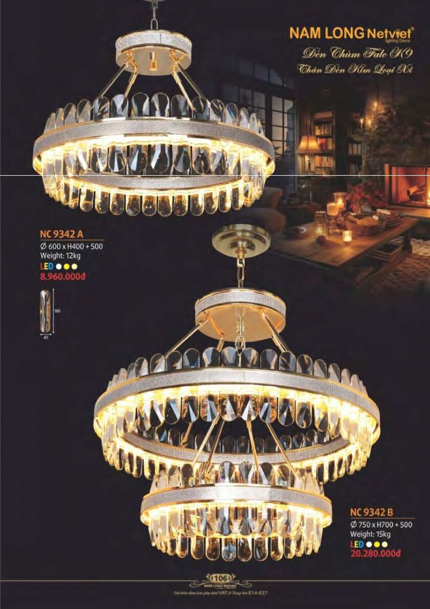 Đèn chùm Nam Long Netviet NC 9342A, NC 9342B