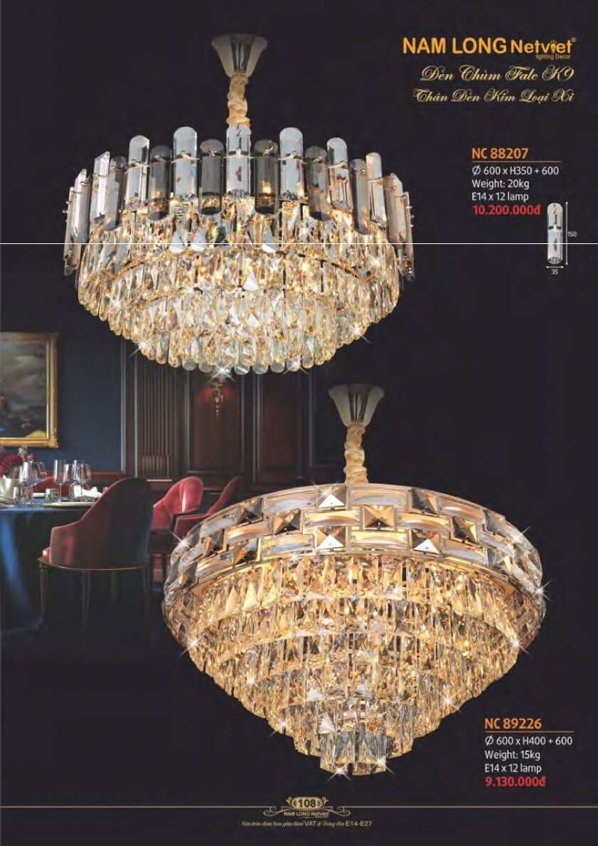 Đèn chùm Nam Long Netviet NC 88207, NC 89226
