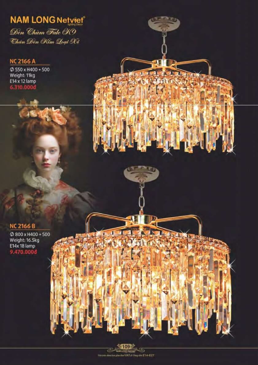 Đèn chùm Nam Long Netviet NC 2166A, NC 2166B
