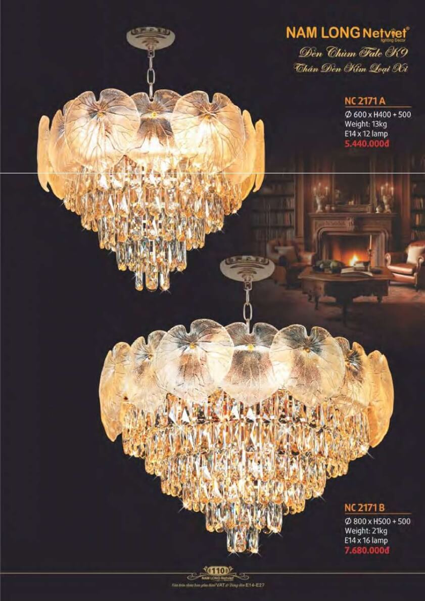 Đèn chùm Nam Long Netviet NC 2171A, NC 2171B