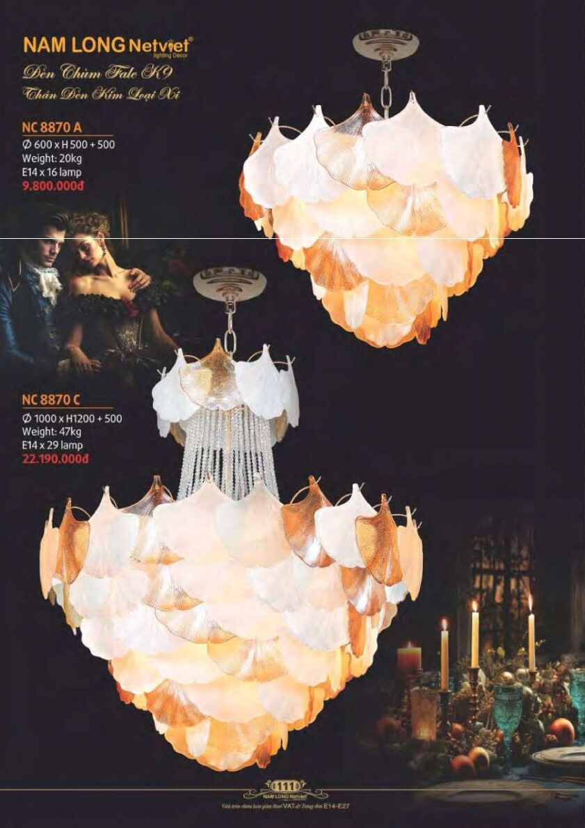 Đèn chùm Nam Long Netviet NC 8870A, NC 8870C