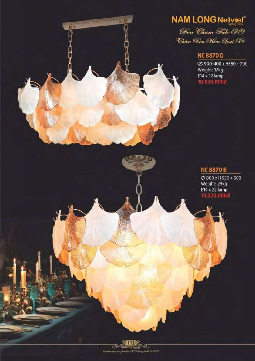 Đèn chùm Nam Long Netviet NC 8870D, NC 8870B