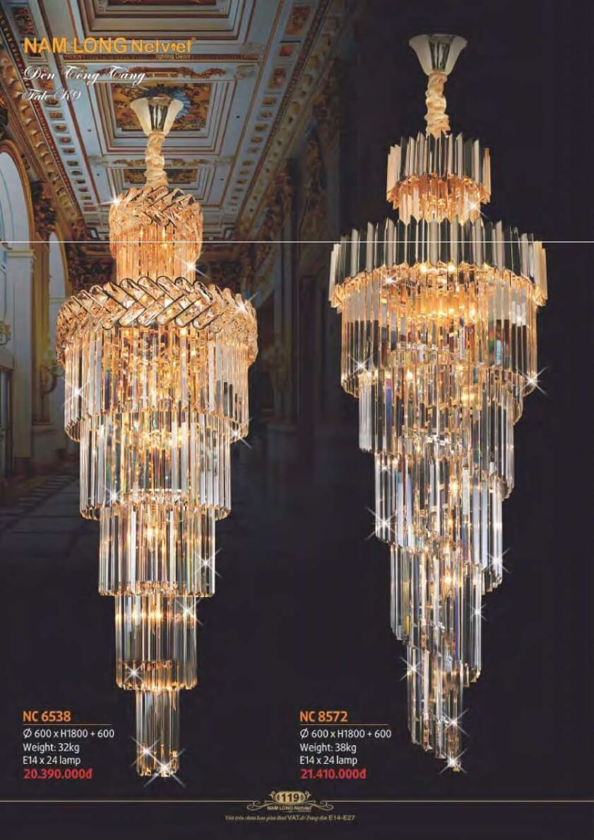 Đèn chùm Nam Long Netviet NC 6538, NC 8572