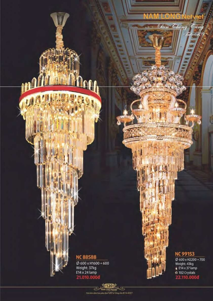 Đèn chùm Nam Long Netviet NC 88588, NC 99153