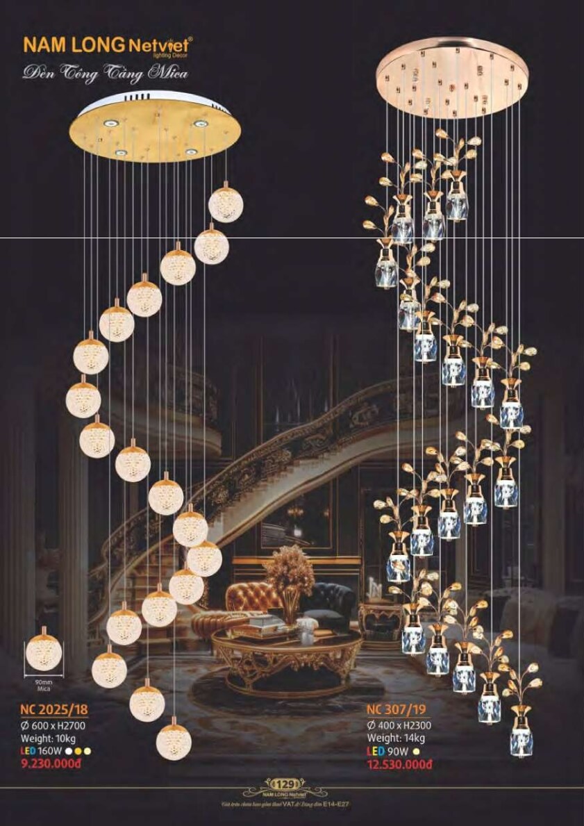 Đèn chùm Nam Long Netviet NC 2025/18, NC 307/19