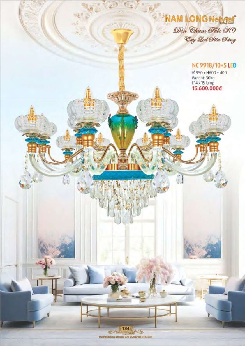 Đèn chùm Nam Long Netviet NC 9918/10+5