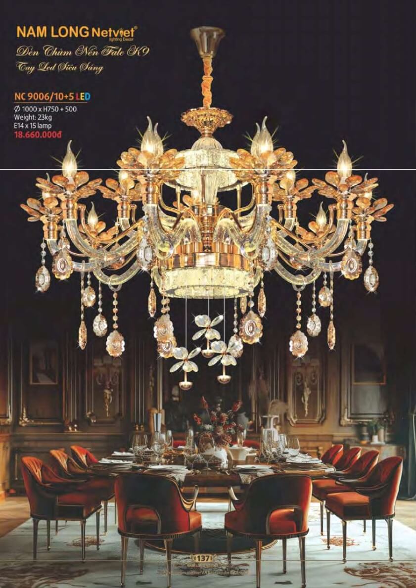 Đèn chùm Nam Long Netviet NC 9006/10+5