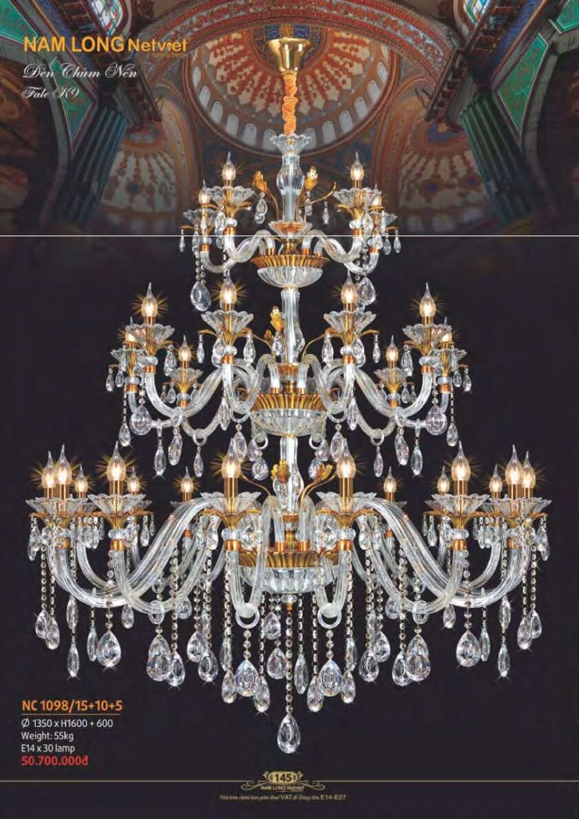 Đèn chùm Nam Long Netviet NC 1098/15+10+5