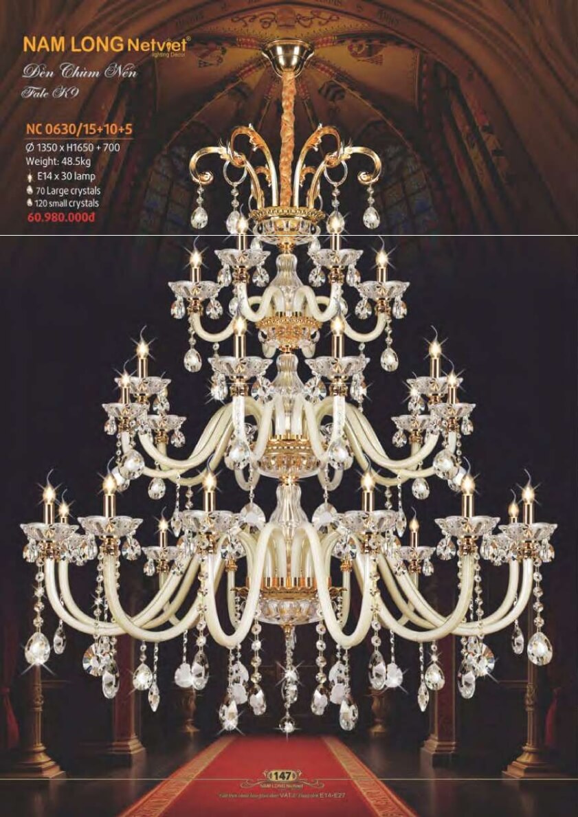 Đèn chùm Nam Long Netviet NC 0630/15+10+5