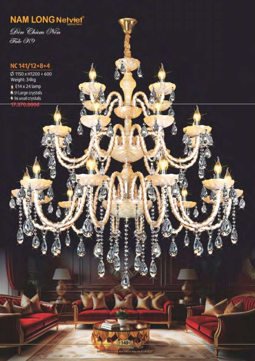 Đèn chùm Nam Long Netviet NC 141/12+8+4
