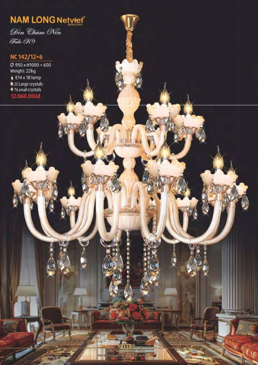 Đèn chùm Nam Long Netviet NC 142/12+6