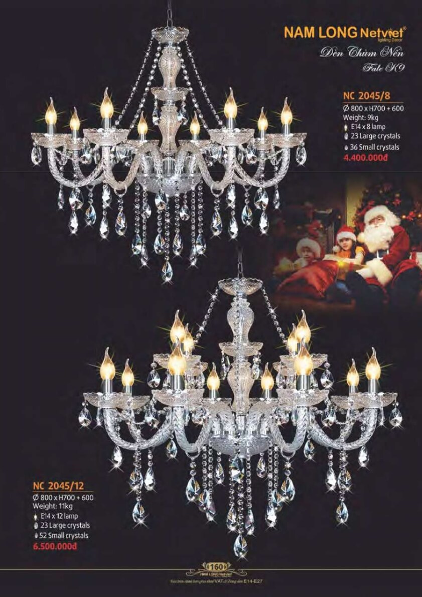 Đèn chùm Nam Long Netviet NC 2045/8, NC 2045/12