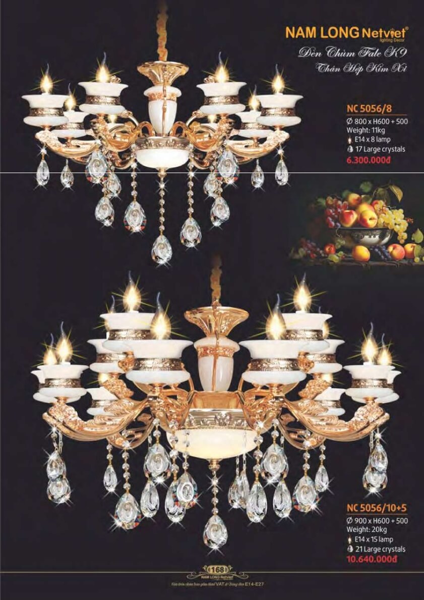 Đèn chùm Nam Long Netviet NC 5056/8, NC 5056/10+5