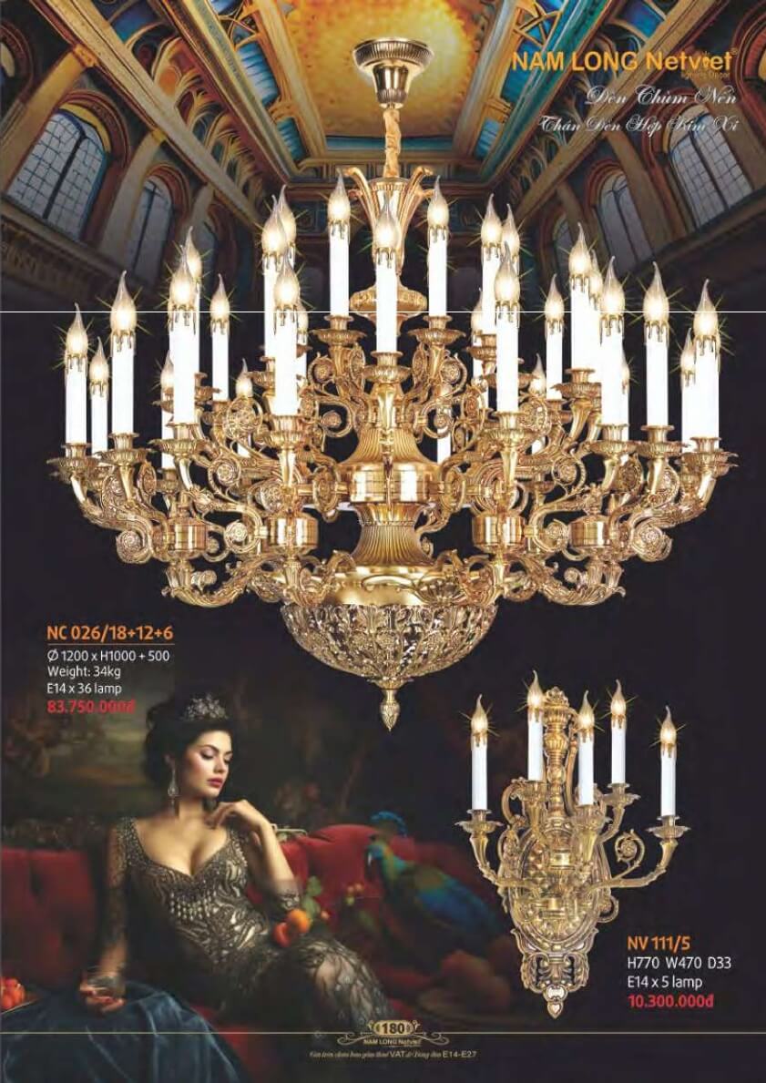 Đèn chùm Nam Long Netviet NC 026/18+12+6, NV 111/5