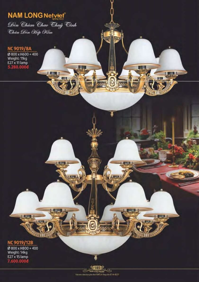 Đèn chùm Nam Long Netviet NC 9019/8A, NC 9019/12B